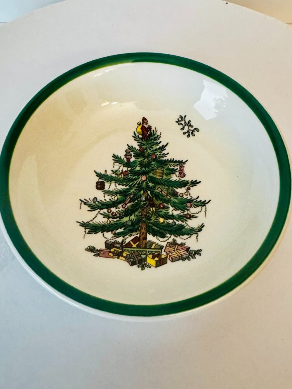 Vtg Spode England Christmas Tree 6" Cereal Bowl Festive Holiday Tableware